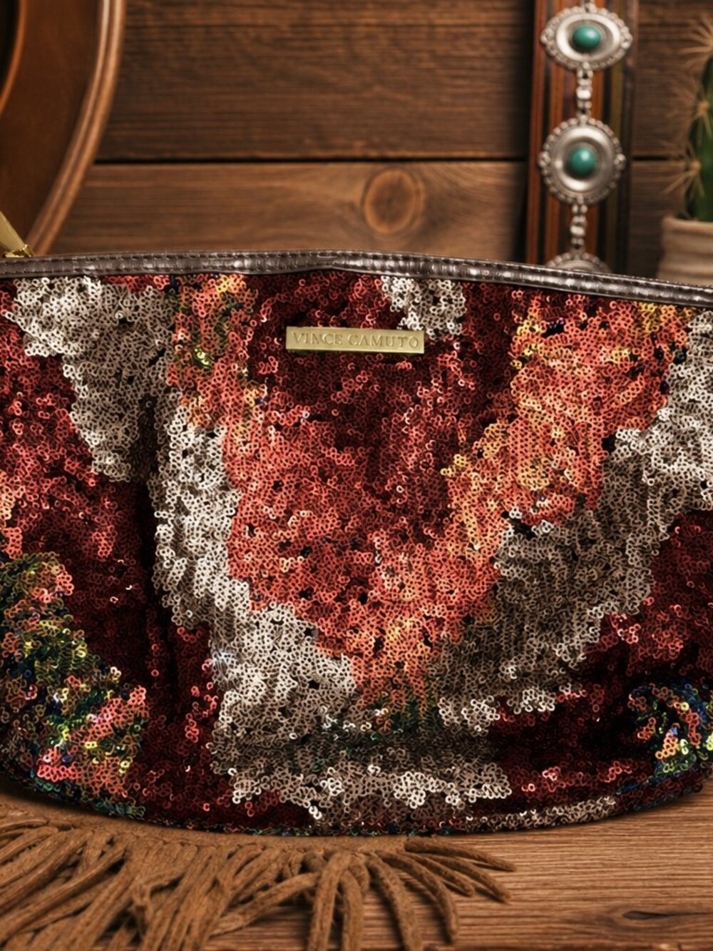 Vince Camuto Multicolor Sequin Clutch NWOT